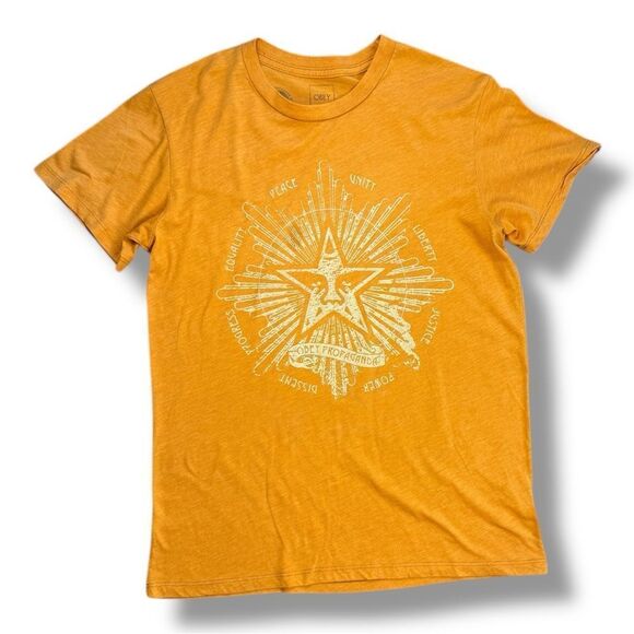 Obey Men’s Orange Short Sleeve Graphic Tee Sz M - Picture 2 of 8
